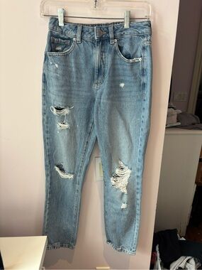 Garage Light Blue Distressed Boyfriend Jeans